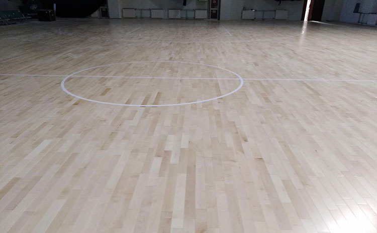 橡膠木運動籃球地板單層龍骨結構