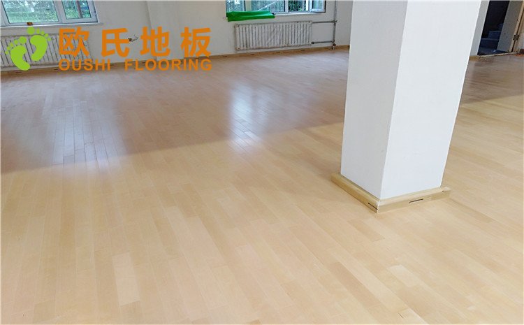 佳木斯市同江消防隊籃球館木地板項目—歐氏實木運動地板