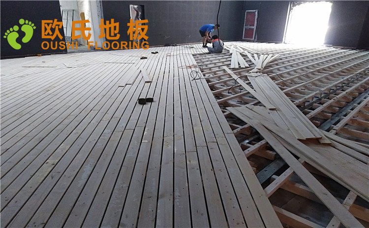 河北廊坊益田同文學校舞臺木地板項目-歐氏實木運動地板